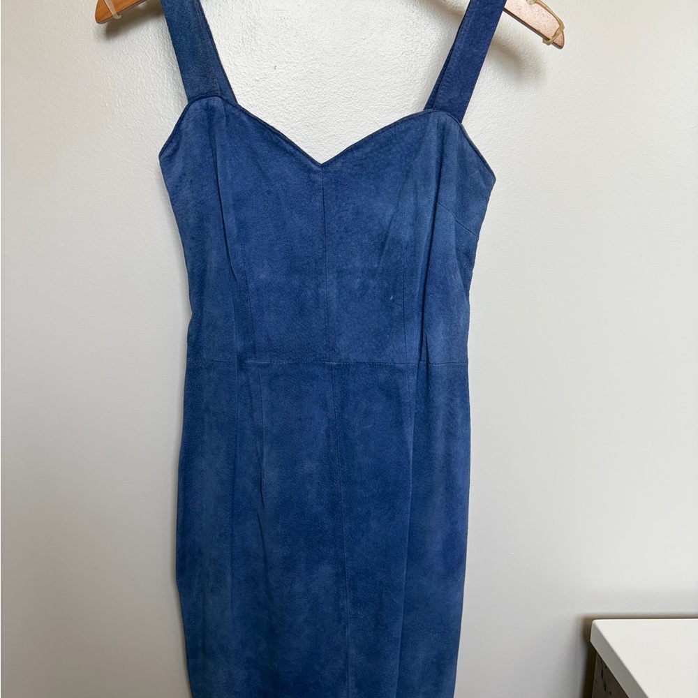 Nordstrom Navy Suede Midi Dress